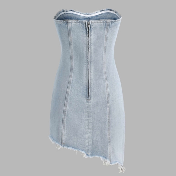 Cider Strapless Denim Dress - Picture 8 of 16